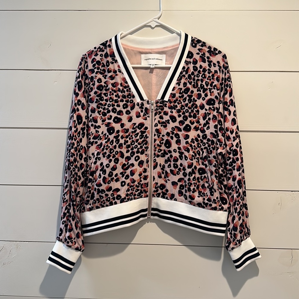 Cupcakes and Cashmere Animal Print Bomber Jacket